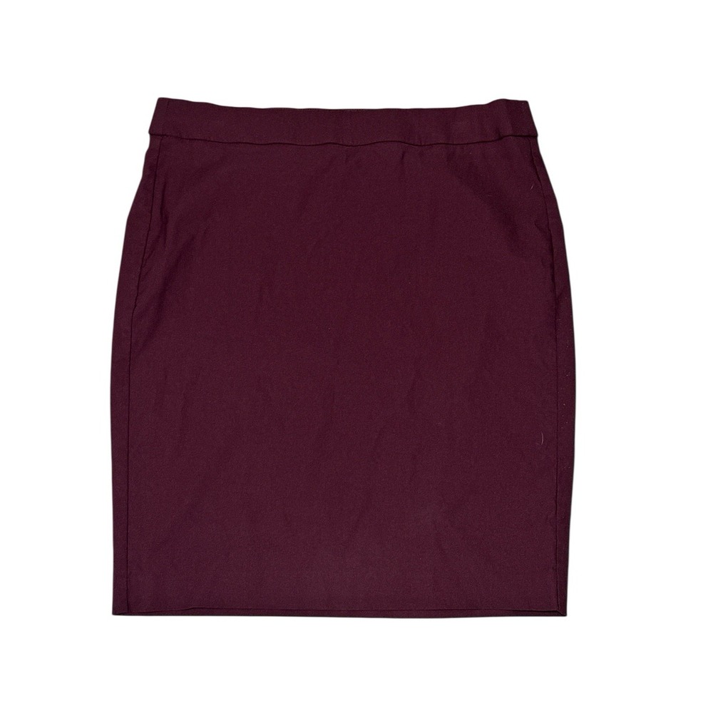 Elle Burgundy/Maro Women's Skirt PullOn Mid Length Size L Ray/Nyl/Span RN#105543